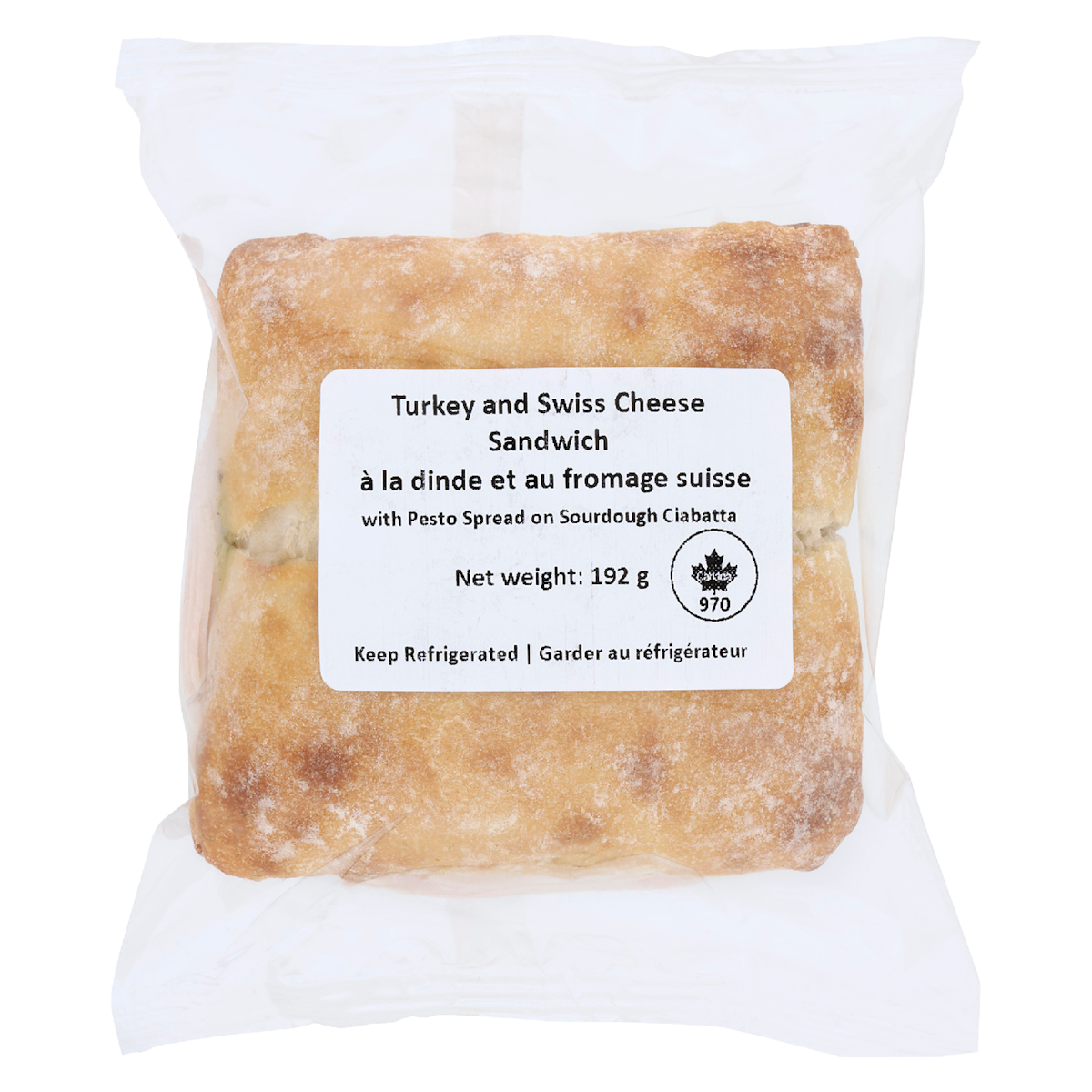 null Turkey And Swiss Cheese Sandwich 192 g, $3.12/100g