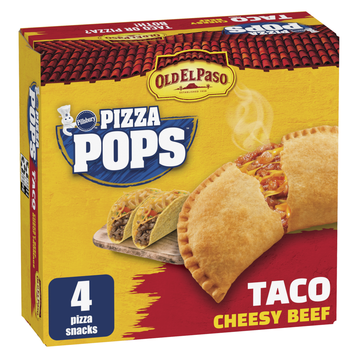 Pillsbury Pizza Pops, Old El Paso Taco Cheesy Beef - 4 Pack
