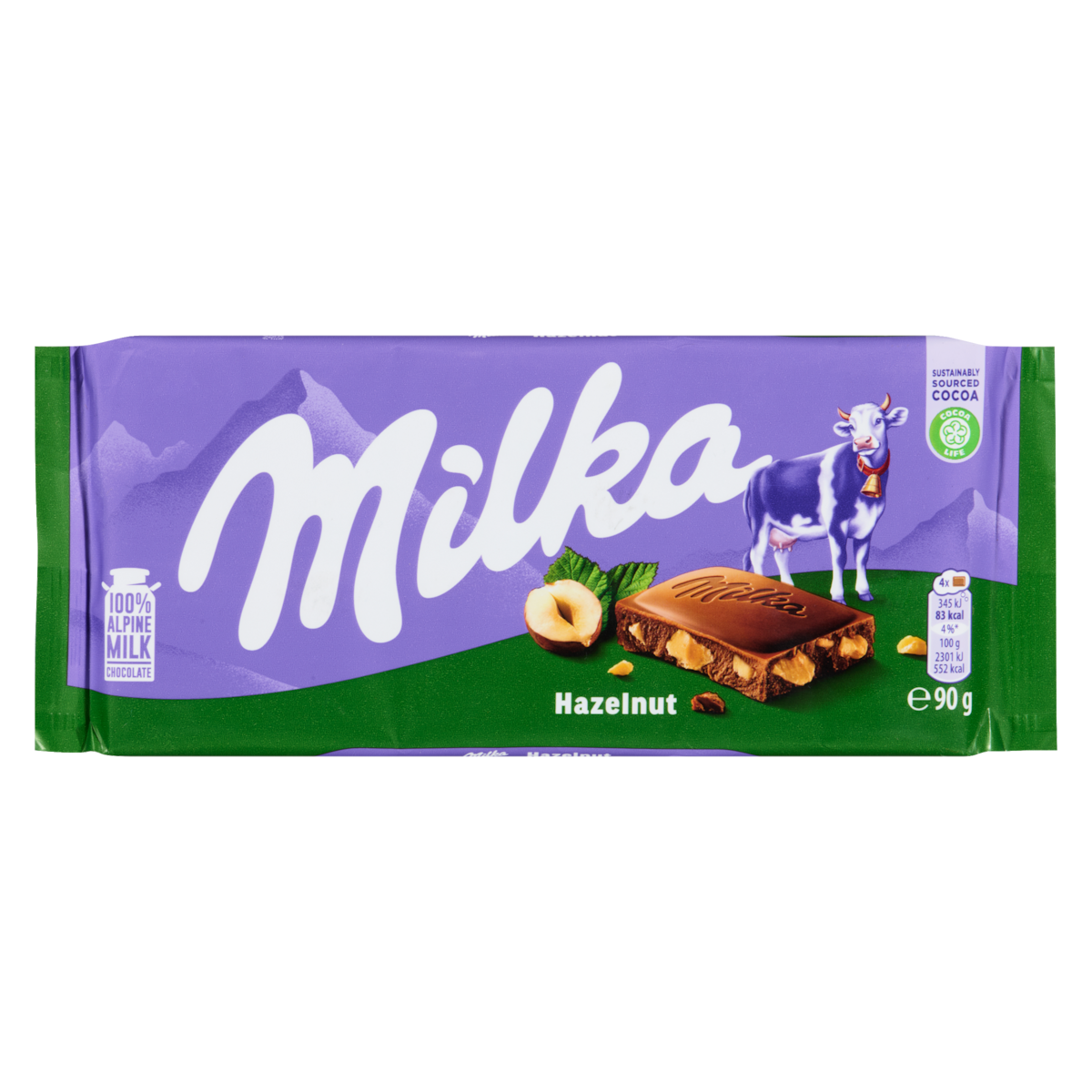 Milka Hezelnut Pieces 90 g, $3.54/100g