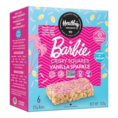 Healthy Crunch Barbie Vanilla Sparkle Crispy Squares 132 g, $3.41/100g
