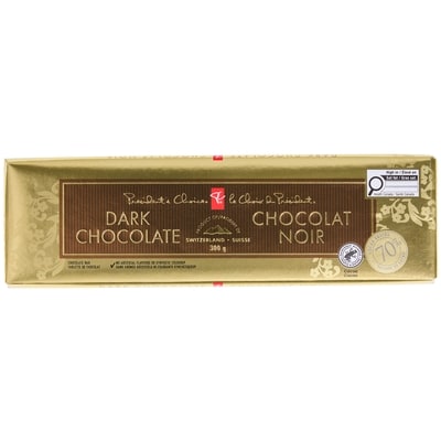 President's Choice Dark Chocolate Bar 300 g, $3.00/100g