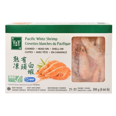 T&T Crevettes blanches du Pacifique cuites 300 g, 2,33 $/100g