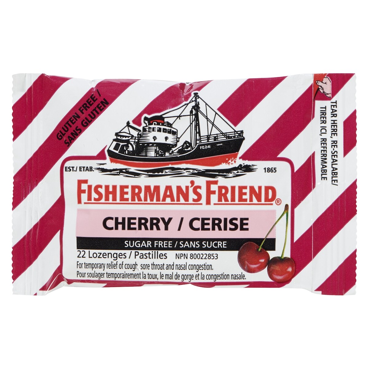 Fisherman’s Friend Pastilles cerise sans sucre 22 ea, 0,14 $/1ch