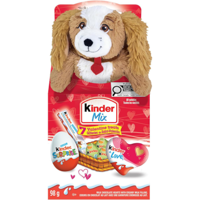 Kinder MIX Valentine's Variety Pack with Plush Toy and 7 Additional KINDER Valentine’s Chocolate Treats 98 g, $20.41/100g