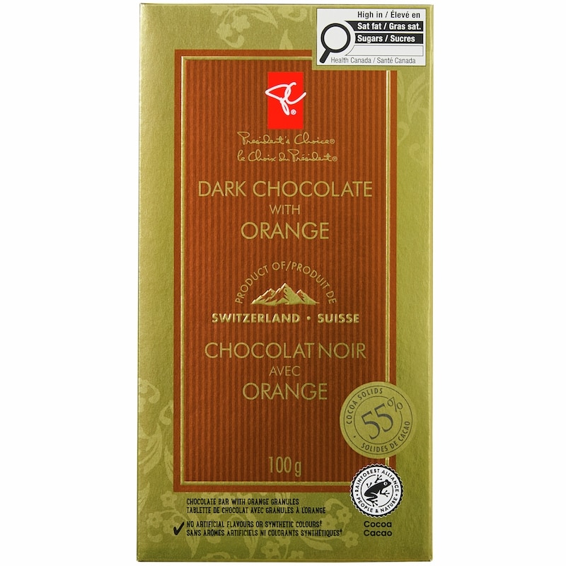 President's Choice Dark Chocolate with Orange Bar - 100 g | Zehrs