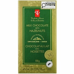 President's Choice Milk Chocolate with Hazelnuts Bar 100 g, $4.00/100g