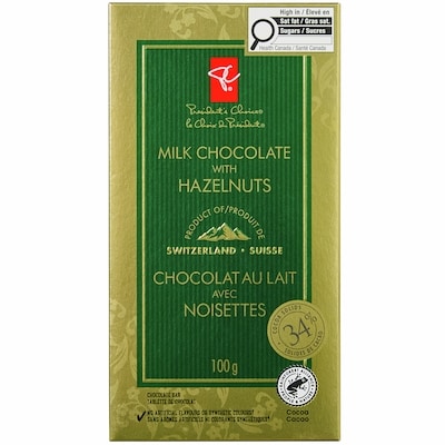 le Choix du Président Tablette de chocolat au lait avec noisettes 100 g, 4,29 $/100g