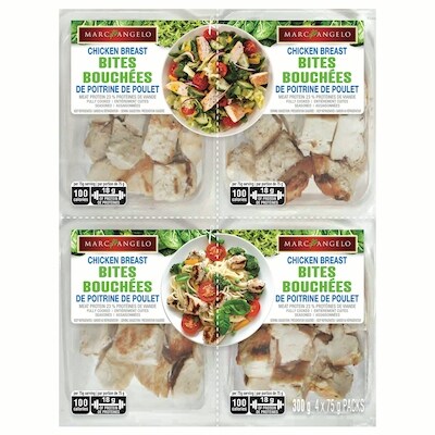 Marc Angelo Bouchées de poitrine de poulet entièrement cuites 300 g, 2,00 $/100g