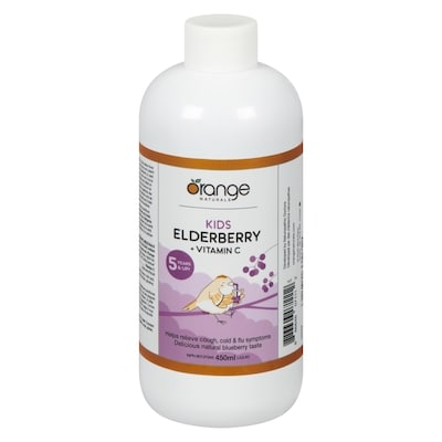 Orange Naturals Elderberry + Vitamin C Liquid 5 Years & Up 225 ml, $16.00/100ml