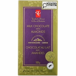 President's Choice Milk Chocolate with Almonds Bar 100 g, $4.00/100g