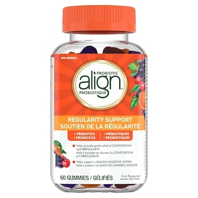 Align Gélifié probiotique align soutien à la régularité saveur de fruits, 60 gélifiés 60 ea, 0,73 $/1ch