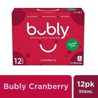 Eau pétillante Bubly Canneberge Eau gazeuse 12x355.0 ml, 0,20 $/100ml