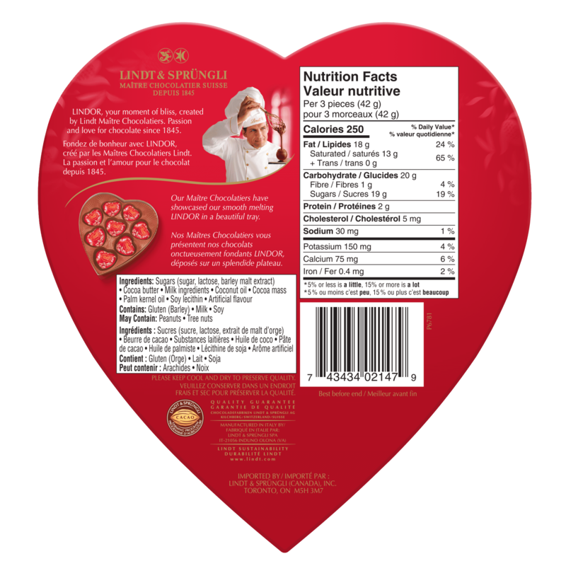 LINDOR Amour Milk Chocolate Hearts Box