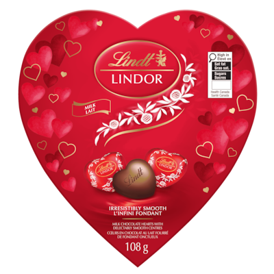 Lindt Boîte Cœurs LINDOR AMOUR en chocolat au lait 108 g, 16,67 $/100g