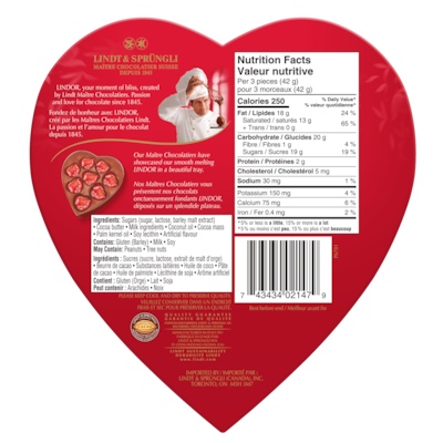 Boîte Cœurs LINDOR AMOUR en chocolat au lait