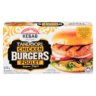 Kebab Factory Tandoori Chicken Burgers 678 g, $1.77/100g