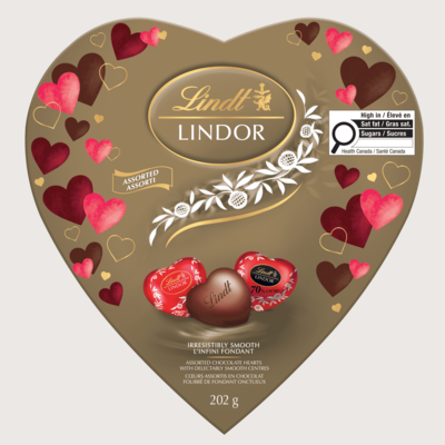 Lindt LINDOR Amour Assorted Chocolate Hearts Box 202 g, $14.85/100g