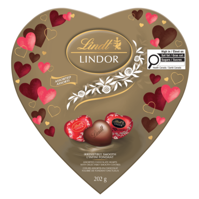 Lindt Boîte Cœurs en chocolat assortis LINDOR AMOUR 202 g, 14,85 $/100g