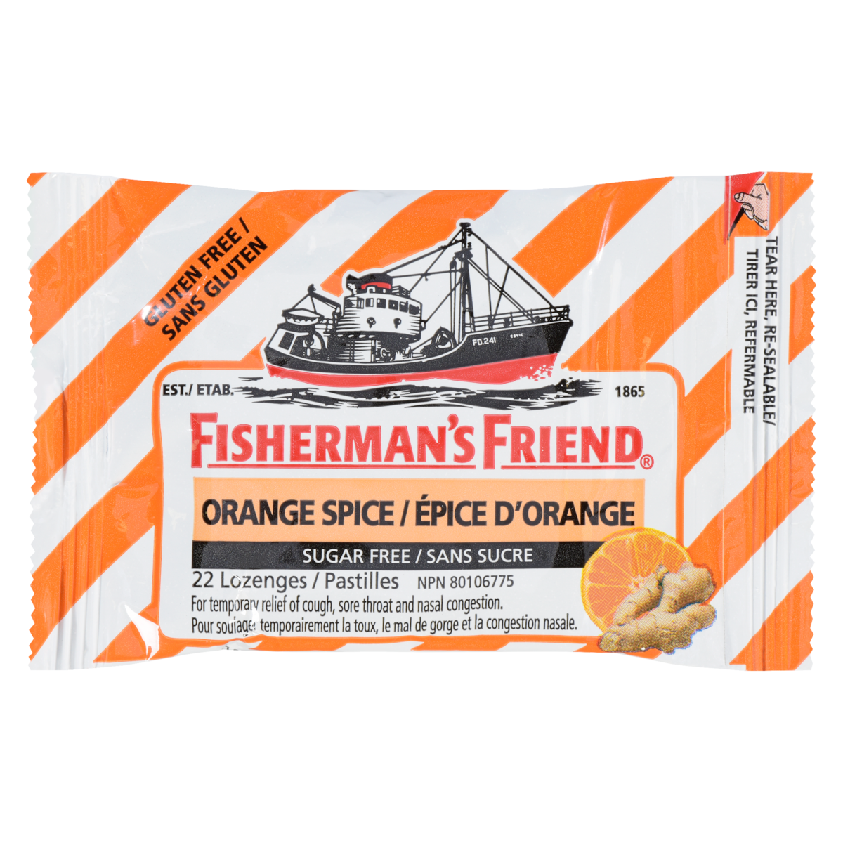 Fisherman’s Friend Pastilles épice d'orange sans sucre 22 ea, 0,14 $/1ch