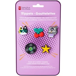 Lot de 5 breloques Gouttelettes – violet