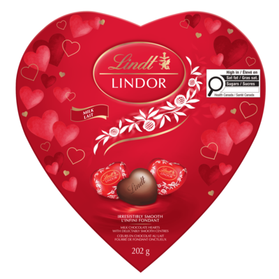 Lindt Boîte Cœurs LINDOR AMOUR en chocolat au lait 202 g, 14,85 $/100g