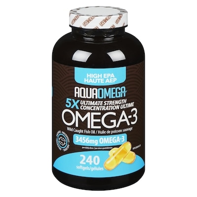 Aqua Omega Omega-3 Wild Caught Fish Oil High Epa 5x Ultimate Strength 240 ea, $0.33/1ea