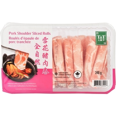 T&T Pork Shoulder Sliced Rolls 340 g, $3.68/100g