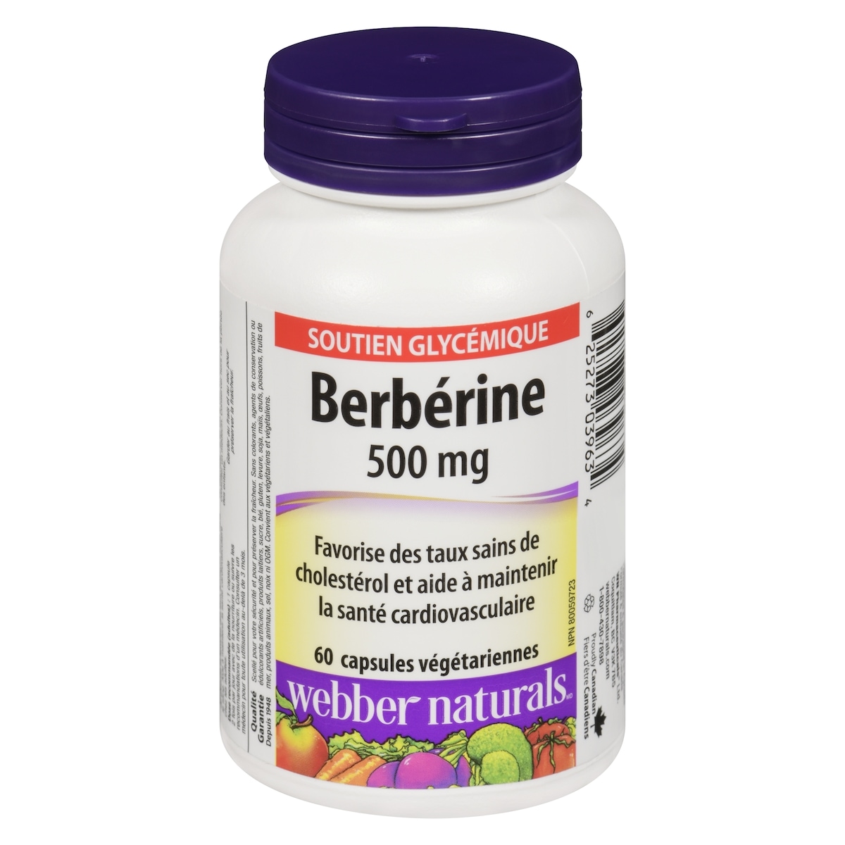 Webber Naturals Berbérine 500 mg 60 ea, 0,43 $/1ch