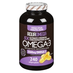 Aqua Omega Omega-3 Wild Caught Fish Oil High Dha 5x Ultimate Strength 240 ea, $0.33/1ea