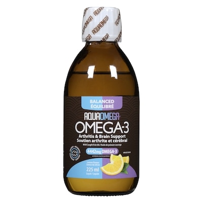 Aqua Omega Omega-3 Wild Caught Fish Oil Liquid Balanced Lemon Flavour 225 ml, $23.55/100ml
