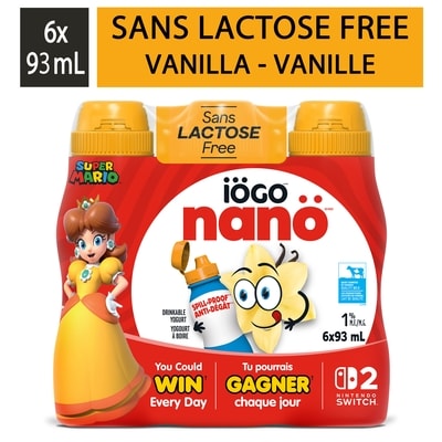 IÖGO Nanö yogourt à boire vanille sans lactose 1 % 558 ml, 0,63 $/100ml