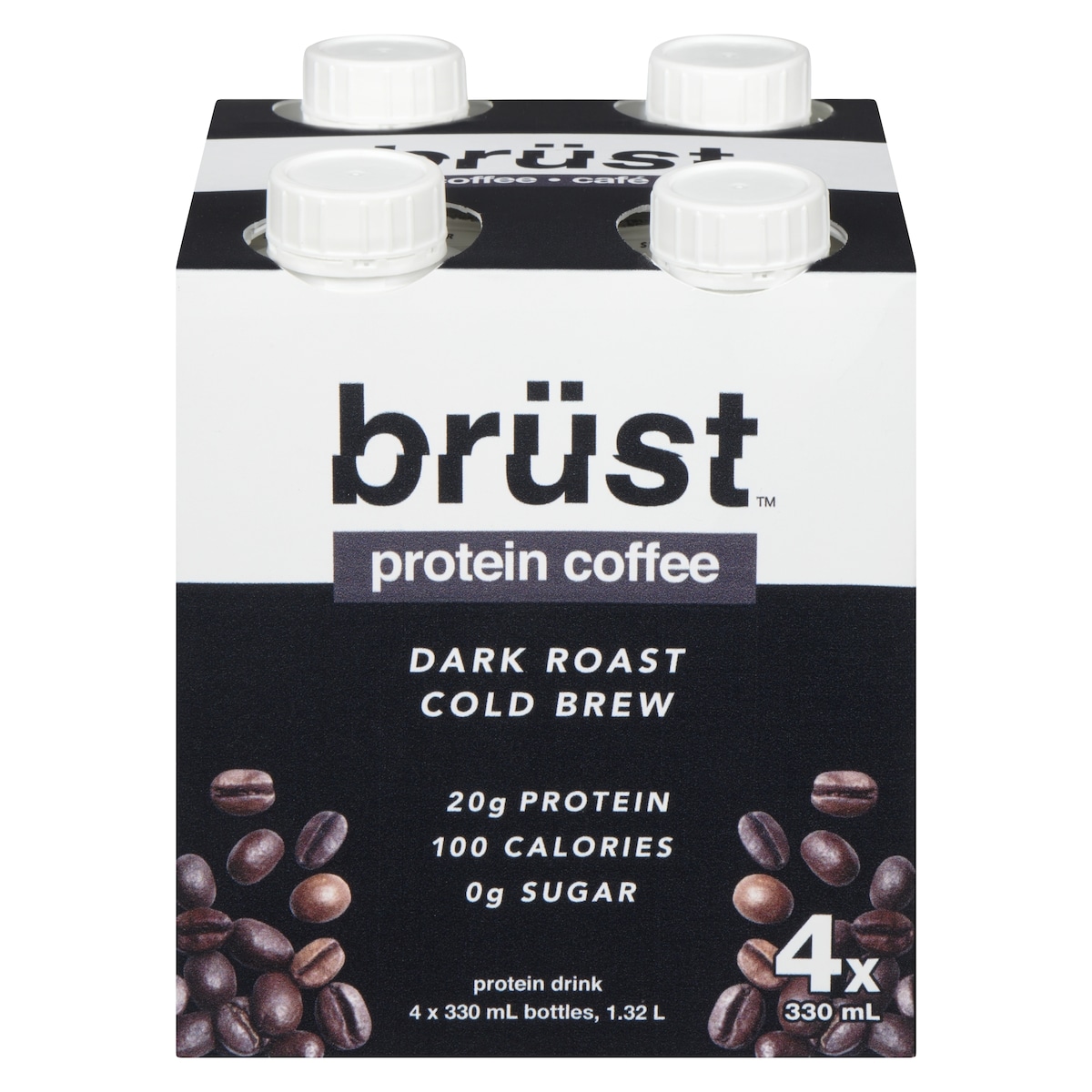 Brust Protein Drink Unsweetened Dark Roast 4x1320.0 ml, $0.33/100ml