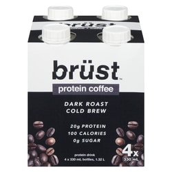 Brust Protein Drink Unsweetened Dark Roast 4x1320.0 ml, $0.33/100ml