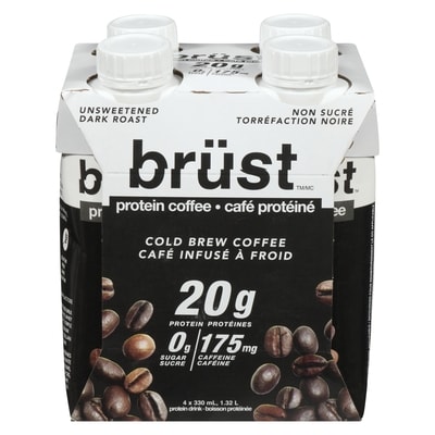 Brust Boisson protéinée non sucré torréfaction noire 4x1320.0 ml, 0,33 $/100ml