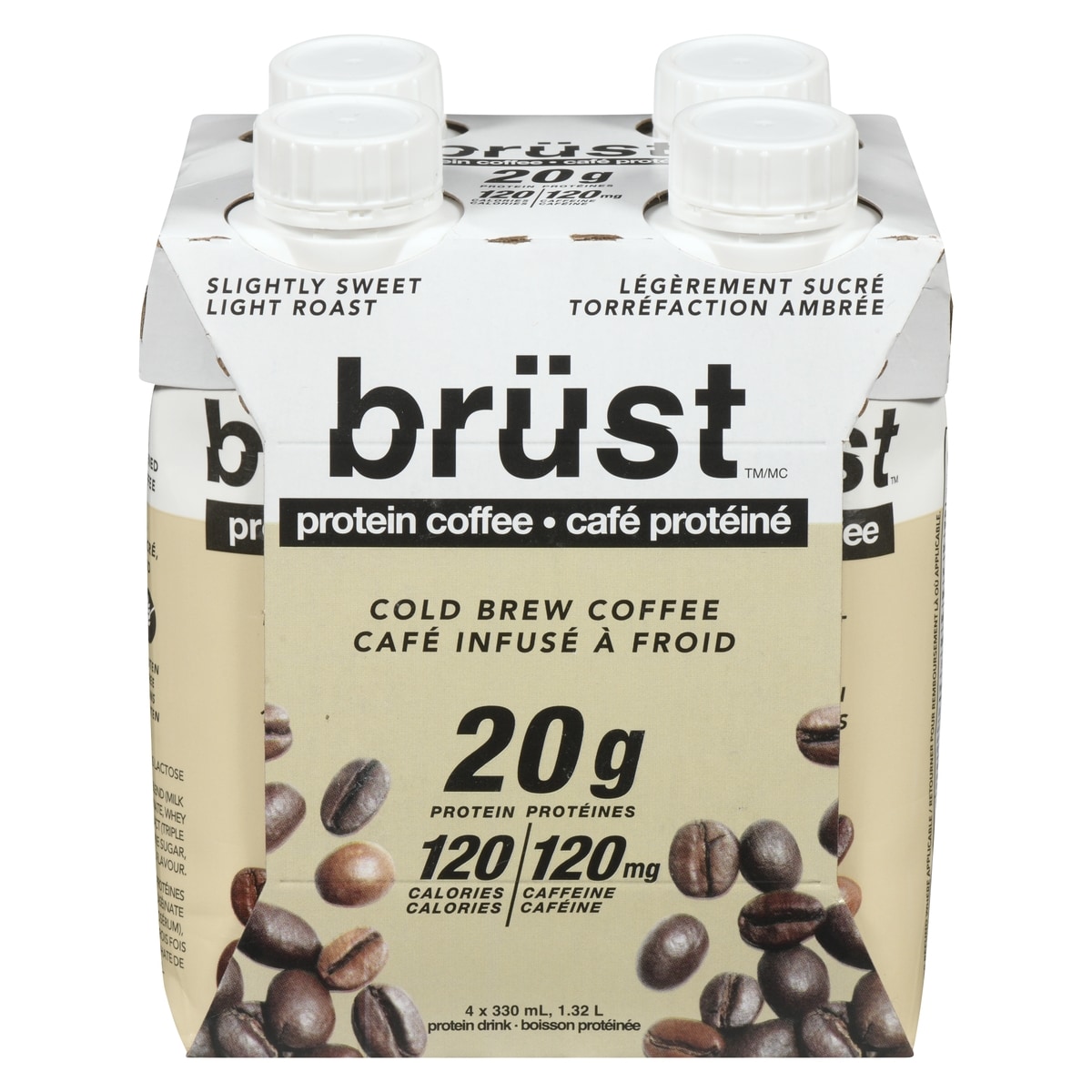 Brust Boisson protéinée légèrement sucré torréfaction ambrée 4x1320.0 ml, 0,33 $/100ml