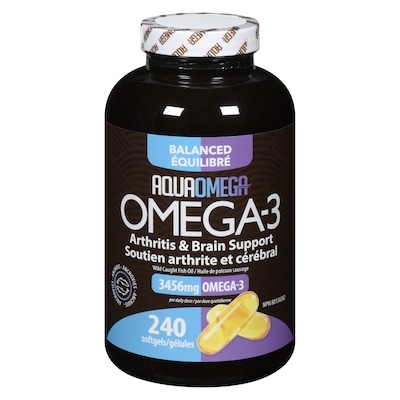 Aqua Omega Omega-3 Wild Caught Fish Oil Balanced 240 ea, $0.37/1ea