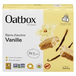 Oatbox Barre d'avoine vanille biologique 120 g, 3,75 $/100g