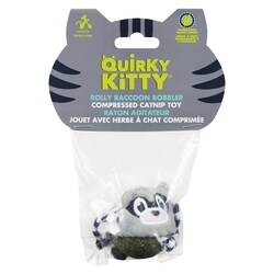 QUIRKY KITTY Compressed Catnip Toy Rolly Raccoon Bobbler - 1 ea