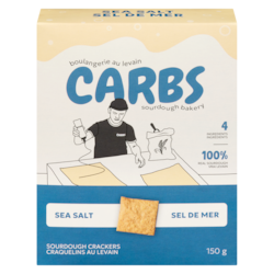 CARBS Sourdough Crackers Sea Salt 150 g, $4.99/100g