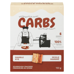 CARBS Sourdough Crackers Marble Rye 150 g, $4.99/100g
