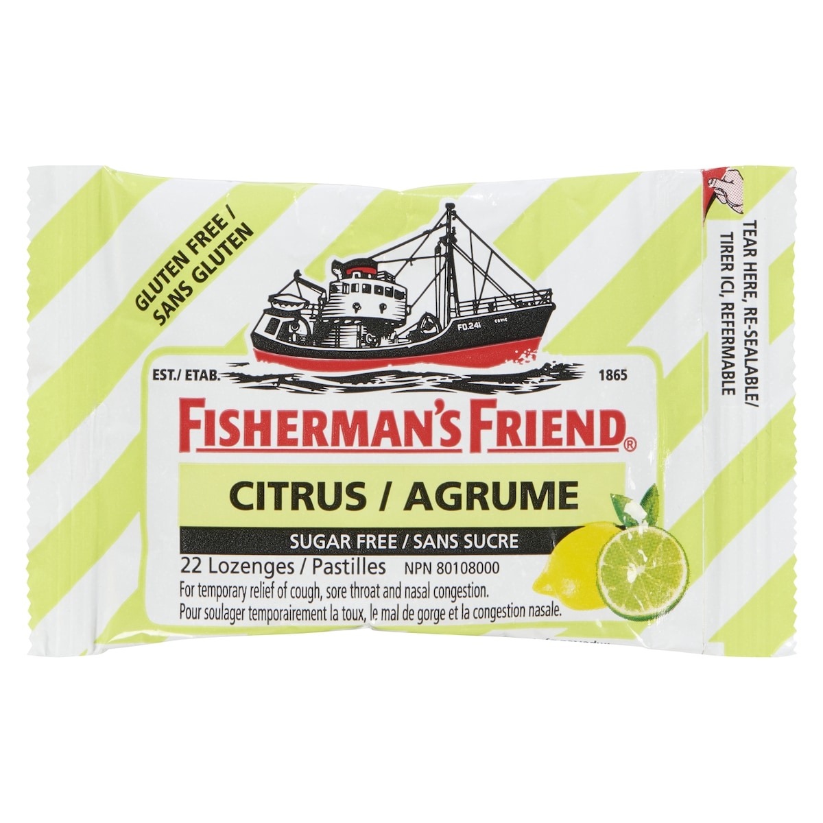 Fisherman’s Friend Pastilles agrume sans sucre 22 ea, 0,13 $/1ch