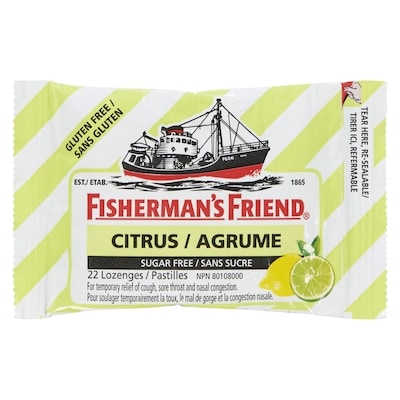 Fisherman’s Friend Pastilles agrume sans sucre 22 ea, 0,13 $/1ch