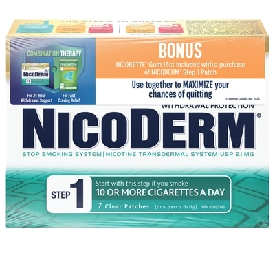 Nicorette Ensemble-prime de traitement d’association et de traitement de remplacement de la nicotine 12 ea, 4,75 $/1ch