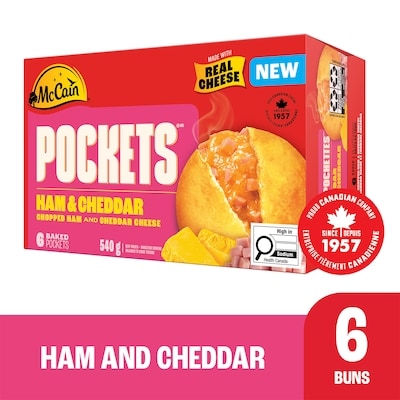 McCain Pockets® Ham & Cheddar 540 g, $1.85/100g