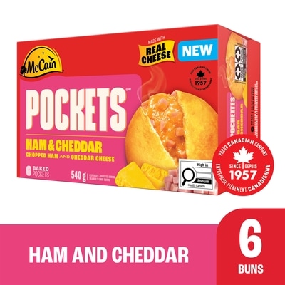 McCain Pockets Ham & Cheddar, 6 pack 540 g, $1.66/100g