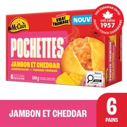 McCain Pochettesᴹᴰ Jambon et cheddar paquet de 6 540 g, 1,30 $/100g
