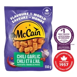 McCain Bouchées de patates au chili et à l’ail Saveurs du monde 550 g, 0,96 $/100g