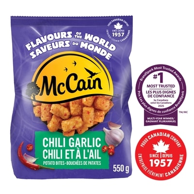 McCain Bouchées de patates au chili et à l’ail Saveurs du monde 550 g, 1,09 $/100g