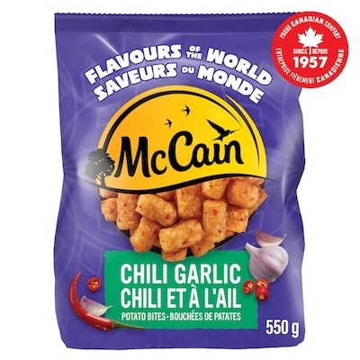McCain Bouchées de patates au chili et à l’ail Saveurs du monde 550 g, 1,09 $/100g