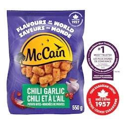 McCain Bouchées de patates au chili et à l’ail Saveurs du monde 550 g, 1,00 $/100g